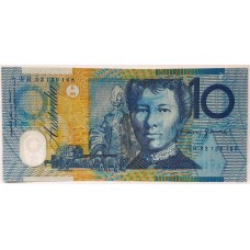 AUSTRALIA 1993 . TEN 10 DOLLAR BANKNOTE . ERROR . LOTS OF WET INK TRANSFER